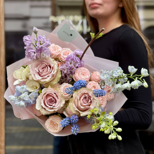 Ніжний букет в пастельних відтінках «Акварельна мрія»