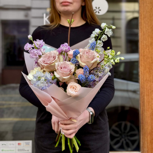 Ніжний букет в пастельних відтінках «Акварельна мрія»