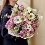 Delicate bouquet with roses and anemones «Lavender tenderness»