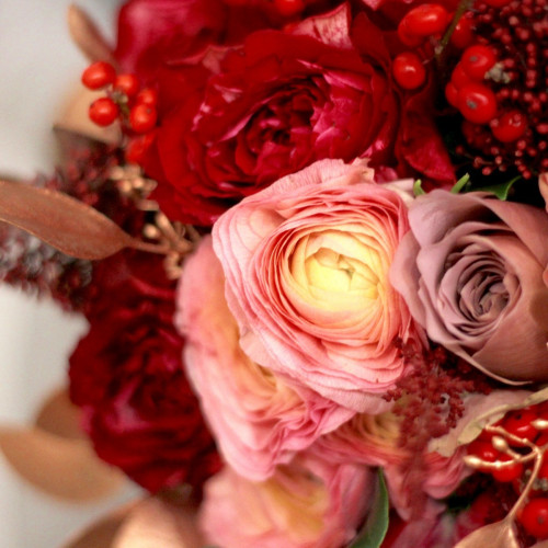 Весільний букет з золотом