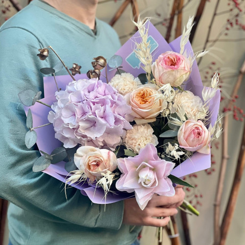 Watercolor bouquet «Pastel Patterns»