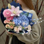 Light bouquet with fragrant lilies «Quartz and Sapphire»