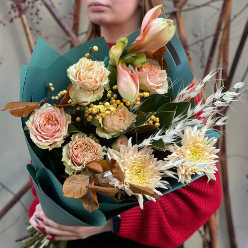 Теплий осінній букет «Гарбузовий лате»