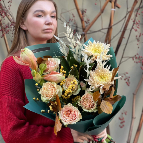 Теплий осінній букет «Гарбузовий лате»