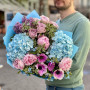 Luxurious bouquet with anemones and peonies «Turquoise Lake»