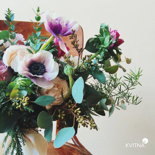 Весільний букет з анемонами