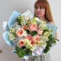 Акварельний ніжний букет «Персиковий пиріг»
