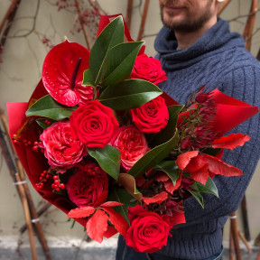 Об'ємний яскравий букет «Спалах осені»