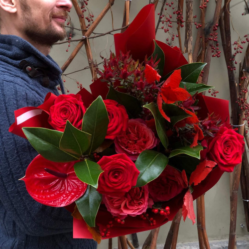 Об'ємний яскравий букет «Спалах осені»