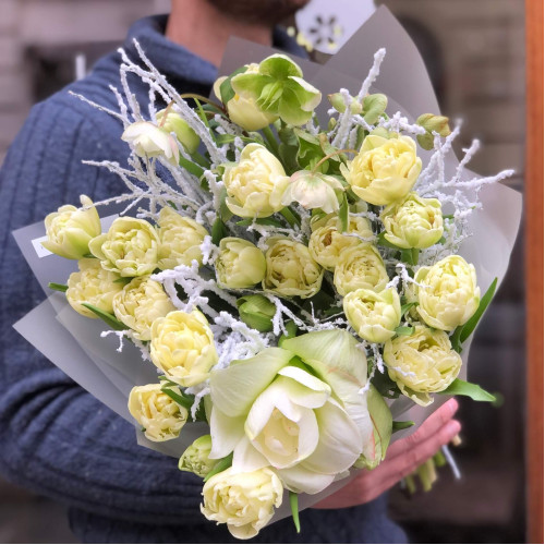 Світлий букет у лаймовому кольорі «Свіжий цитрус»