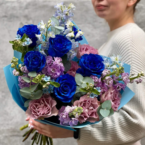 Сине-сиреневый букет «Сердце моря»