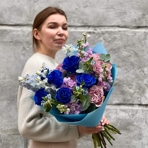 Сине-сиреневый букет «Сердце моря»