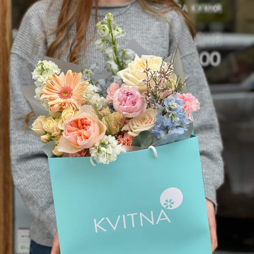 Delicate bouquet of fragrant flowers «Watercolors for Oksana»