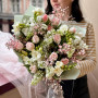 Exquisite bouquet with lilacs and freesias «Spring embrace»