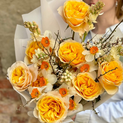 Яскравий теплий ароматний букет «Сонячна весна»
