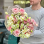 Bouquet of fragrant lilac and peony roses «Marshmallow for Oksanka»