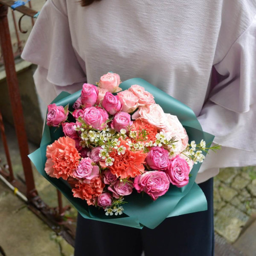 Помаранчево-рожевий букет