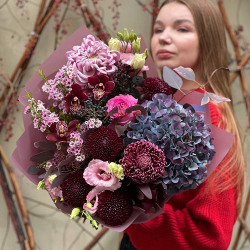 Фактурний букет у насичених відтінках «Фіолетова насолода»