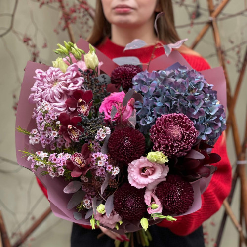 Фактурний букет у насичених відтінках «Фіолетова насолода»