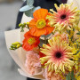 Warm bouquet with poppies and gerberas «Cozy memory»