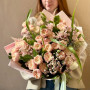 Exquisite bouquet with spray peony roses and astilbe «Mom's warmth»
