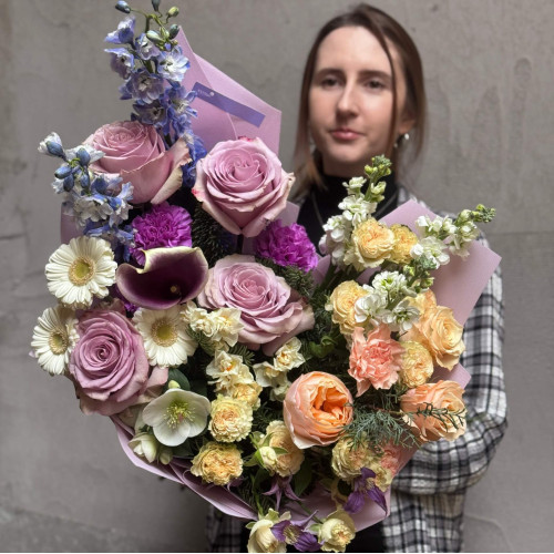 Пухнастий пастельний букет «Зимові канікули»