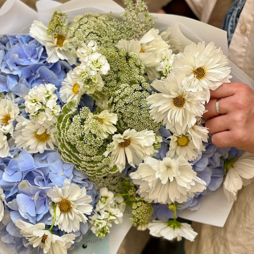 Повітряний букет з космеєю «Морська піна»