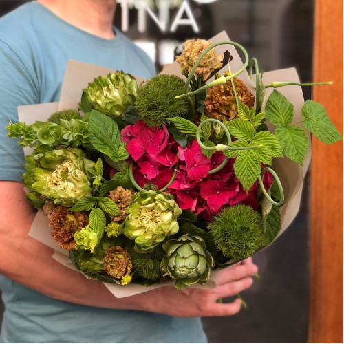 Незвичайний фактурний букет «Малиновий гай»