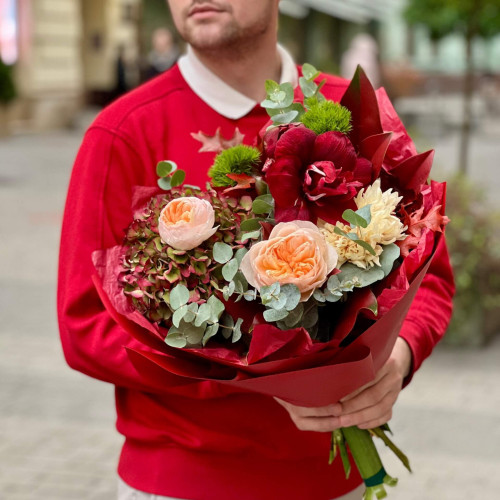 Яскравий букет з амарилісом «Тепла осінь»