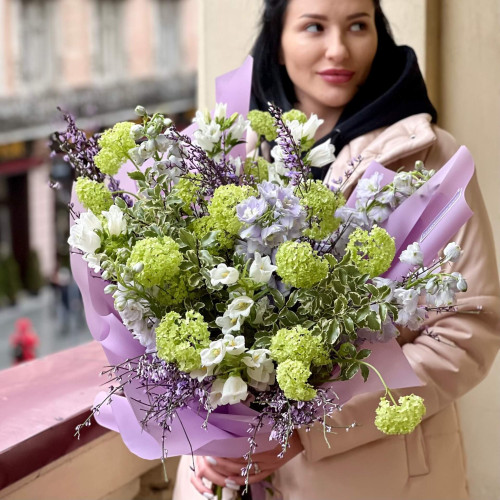 Field bouquet with delphinium and genista «Pure feelings»