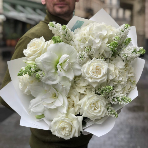 Вишуканий білий букет «Народження Афродіти»