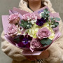 Ніжний букет з трояндами Memory Lane та анемонами «Аметисти для Юлії»