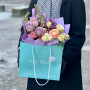 Multicolored bouquet with ranunculus and tuberose «Colorful dream»
