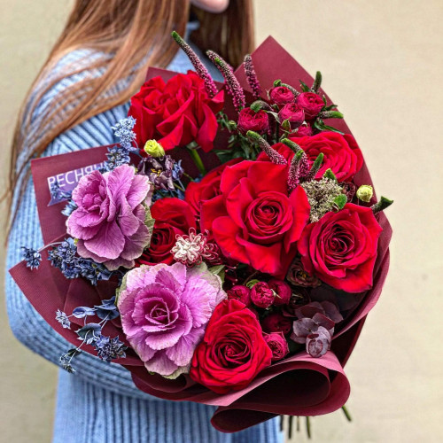 Букет «Малиновий велюр»