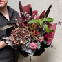 Interesting autumn bouquet «Burgundy Kingdom»