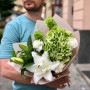 White and green bouquet «Emerald Aroma»