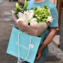 White and green bouquet «Emerald Aroma»