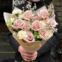 Sophisticated bouquet with Quicksand roses «Beige Harmony»