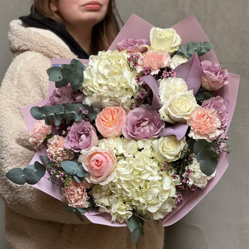 Ніжний букет у пастельних кольорах «Вишукана мрія»