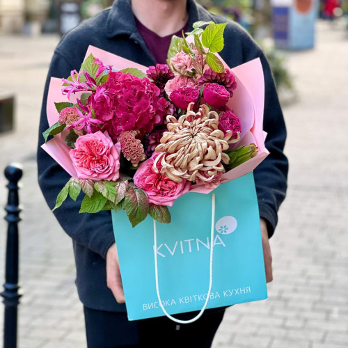 Букет «Розовая осень»