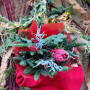 Winter bouquet of pine branches with protea «Winter Star»
