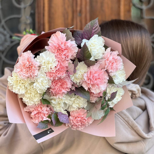 21 діантус у букеті «Ніжний туман»