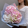 3 нежные гортензии в букете «Розовые воспоминания»