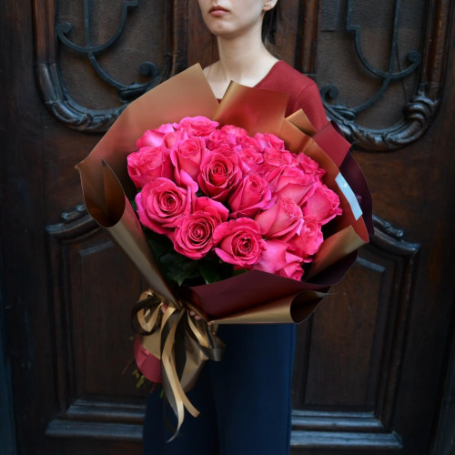 Букет з 25 рожевих троянд Єквадор
