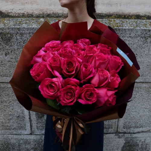 Букет з 25 рожевих троянд Єквадор