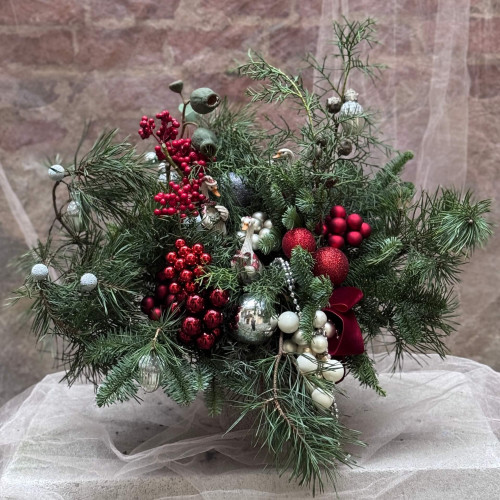 Різдвяна композиція із хвої «Дикі лебеді»