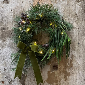 Святковий віночок з гірляндою «Аромат Різдва»