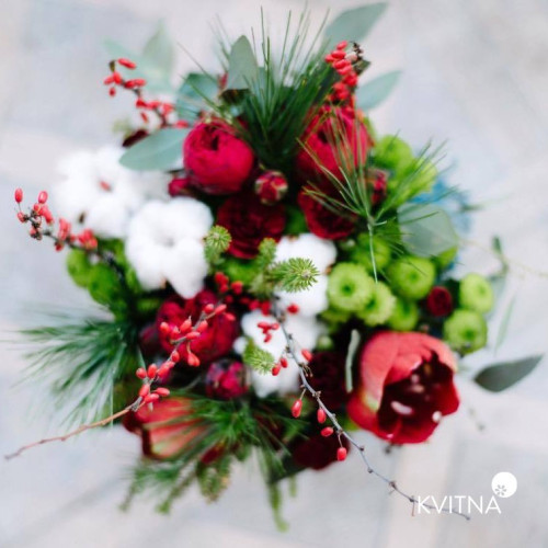 Різдвяний сніп з гіппеастумом