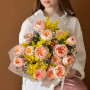 Exquisite bouquet of Juliet premium peony roses and fragrant spring flowers «Beloved Sun»