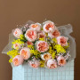 Exquisite bouquet of Juliet premium peony roses and fragrant spring flowers «Beloved Sun»